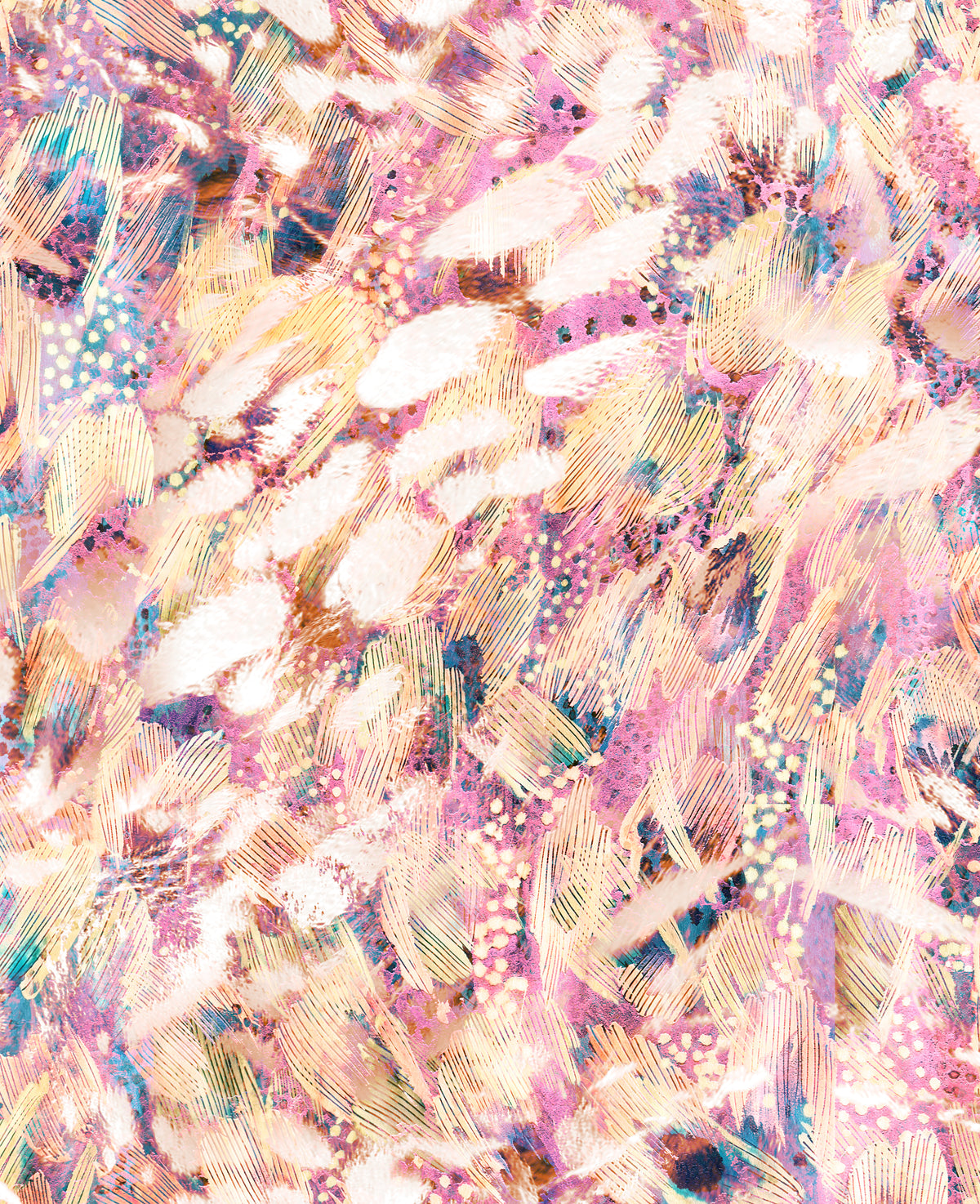 Abstract Feather Print Yoga Leggings