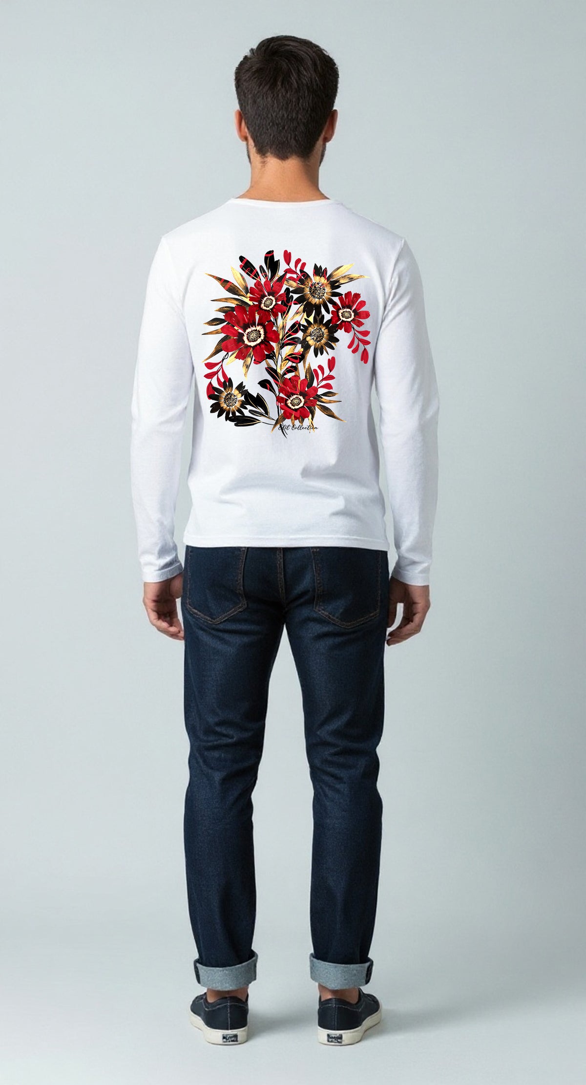 EDIT COLLECTION - Large Placement Floral Long Sleeve T-Shirt