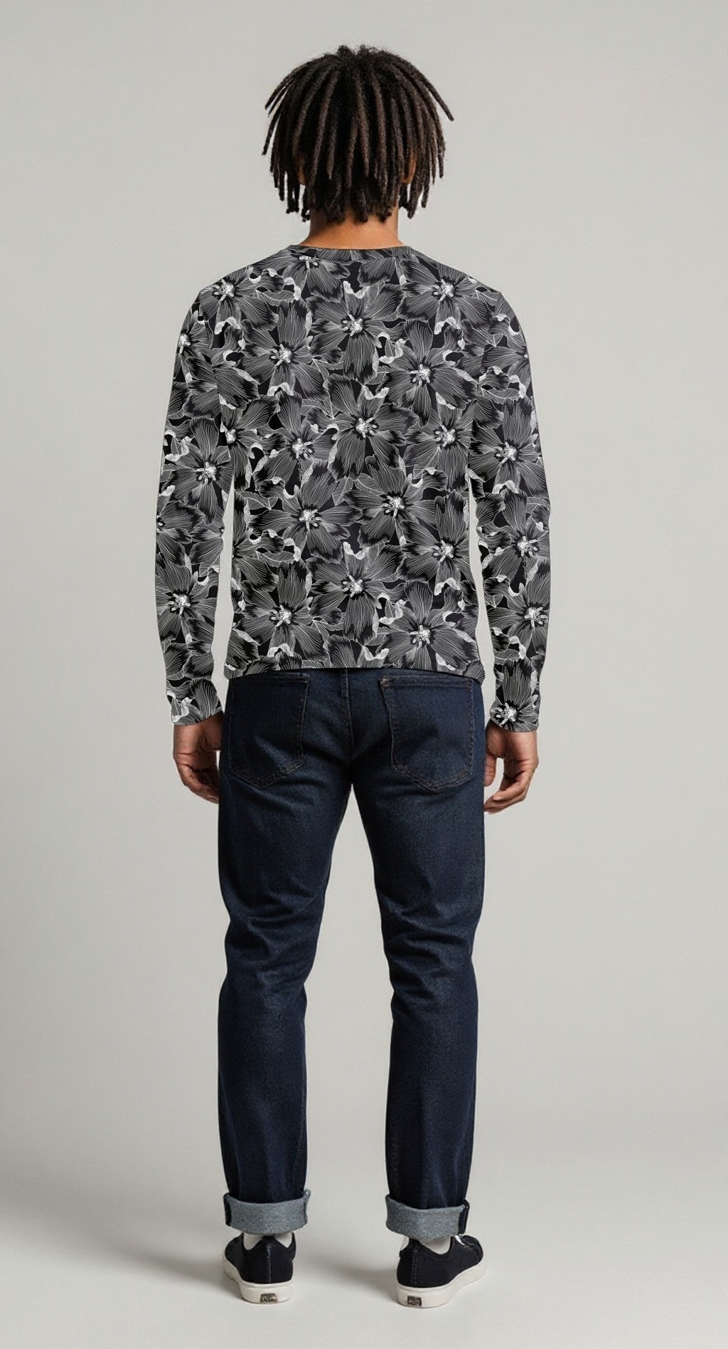 Edit II - Men's Black Floral Sports Jersey