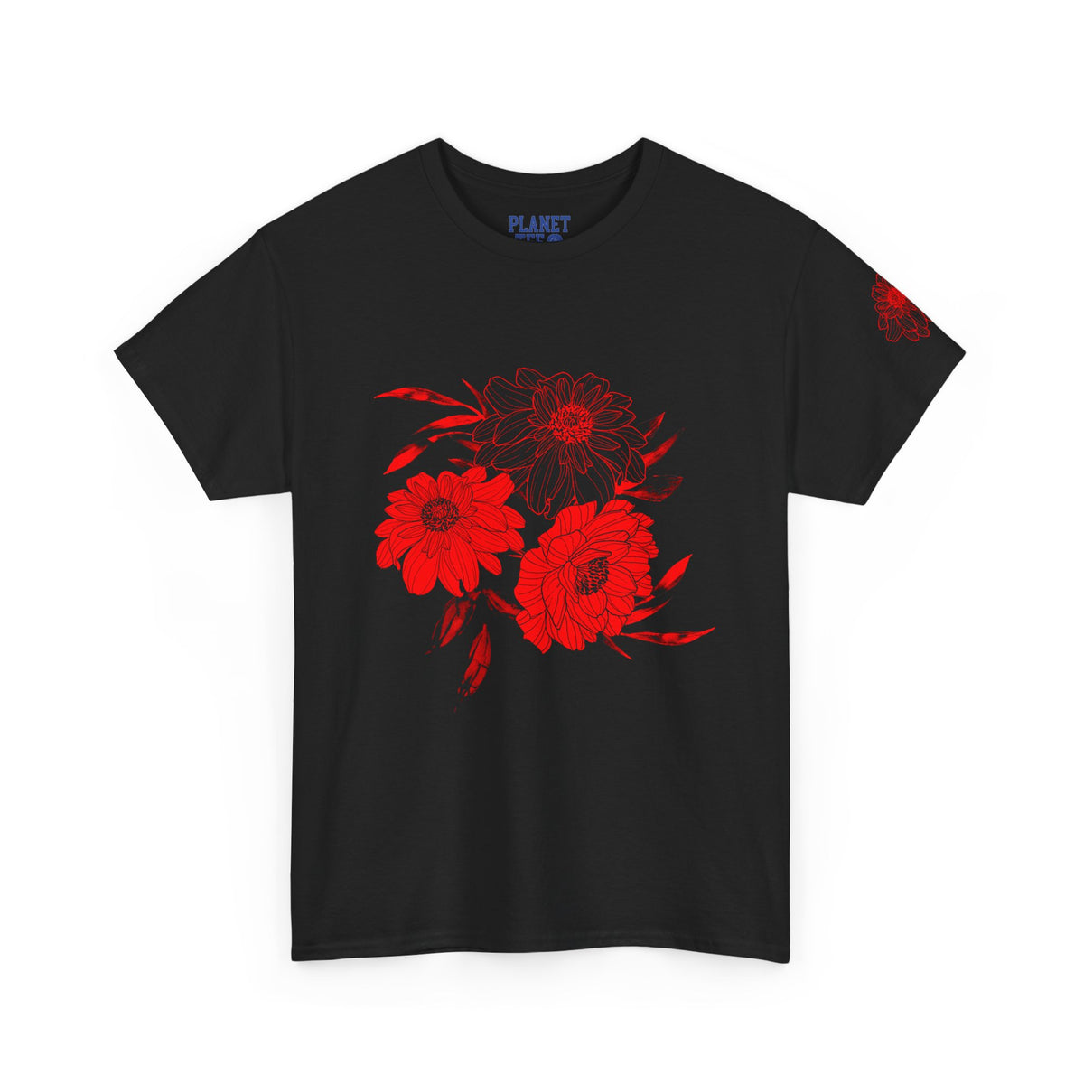 EDIT COLLECTION - Red Flower Black Tee