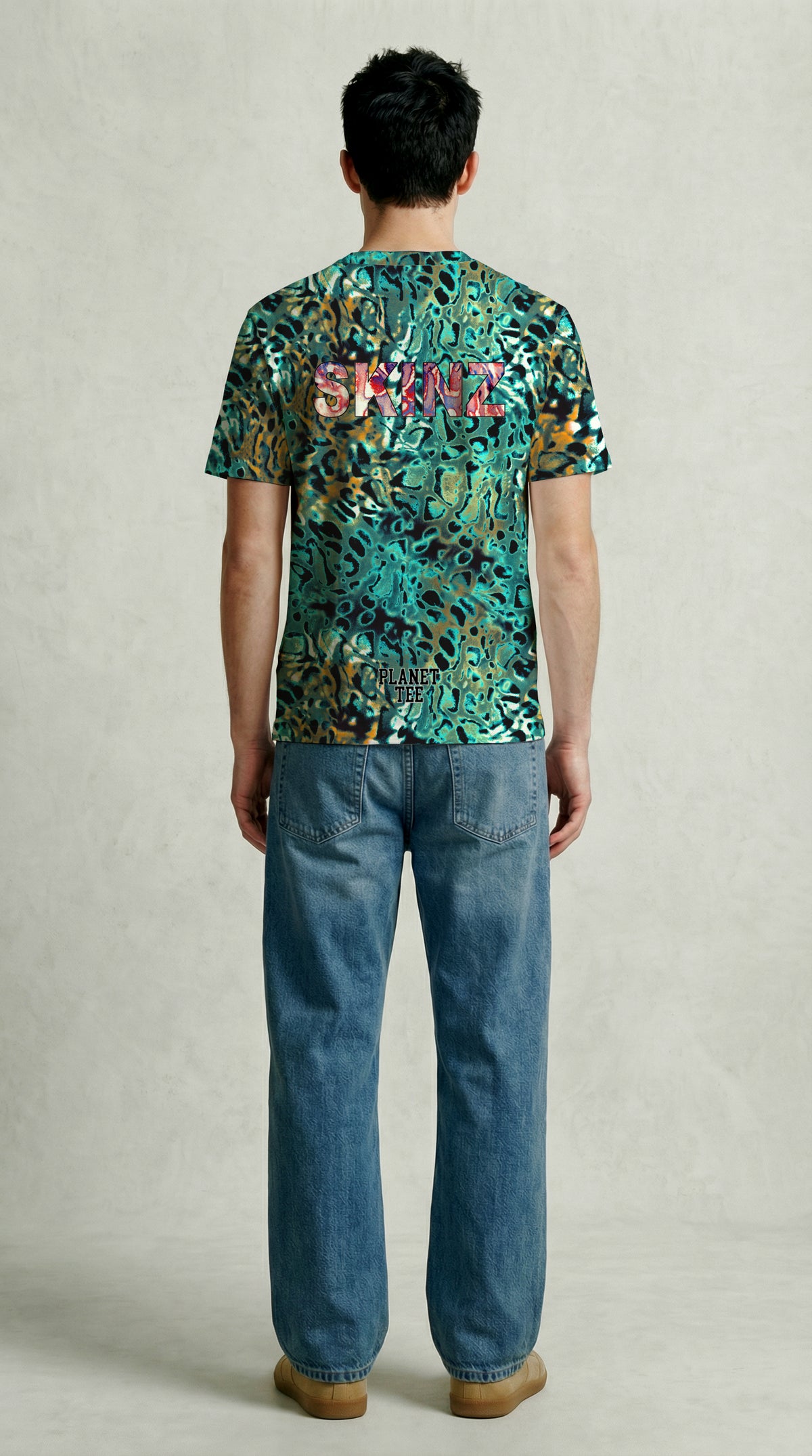Teal Jaguar Print Men's Tee