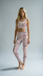 Abstract Feather Longline Sports Bra