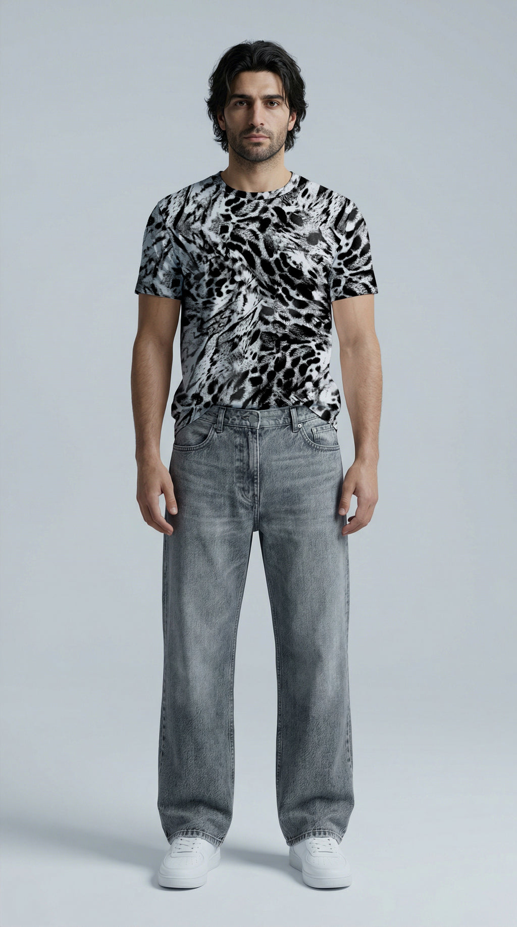 Mono Clouded leopard Men's Tee