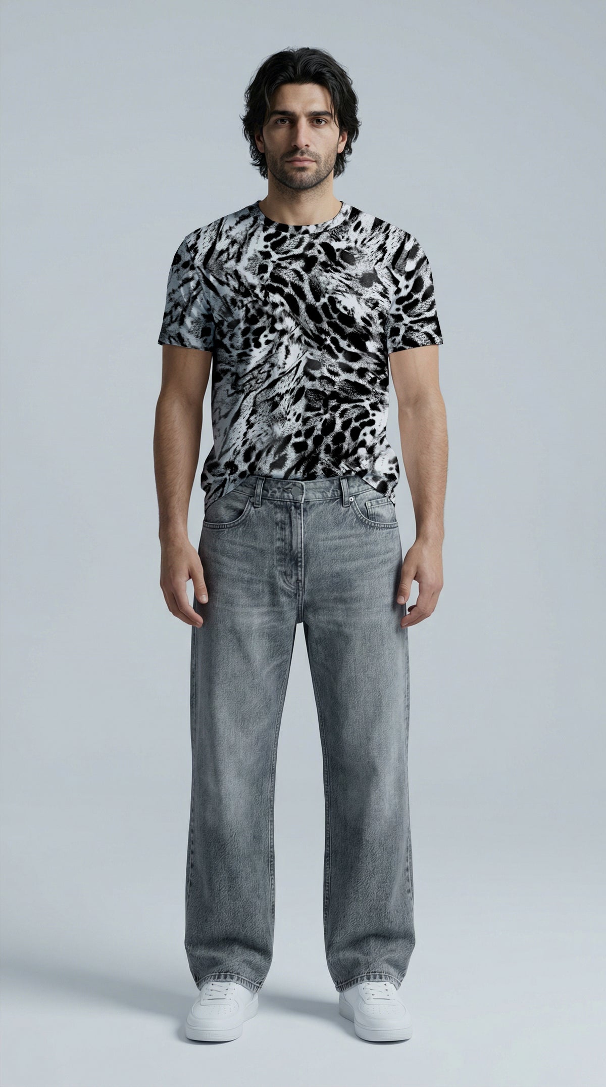 Mono Clouded leopard Men's Tee