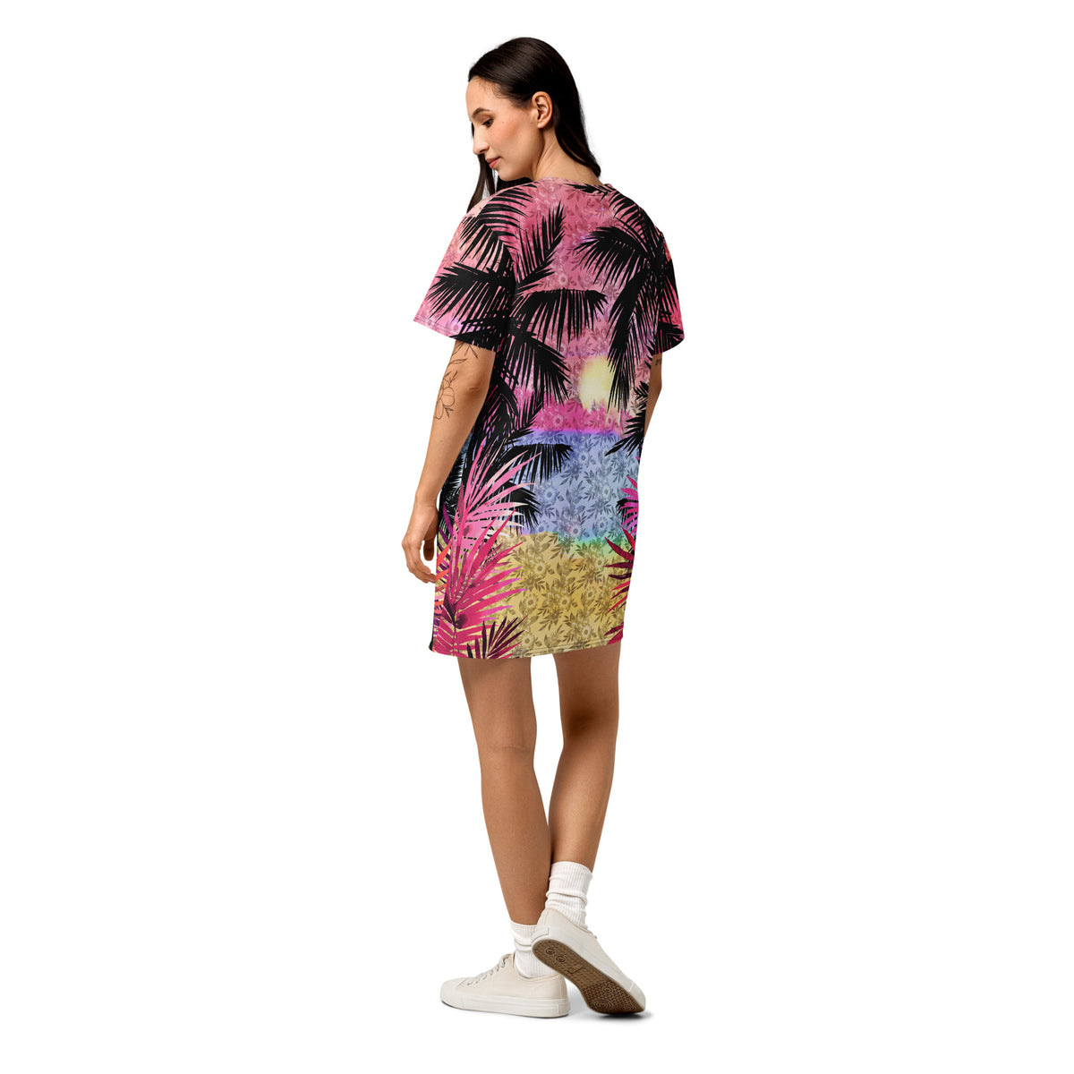 Palm Tree Island T-shirt Dress