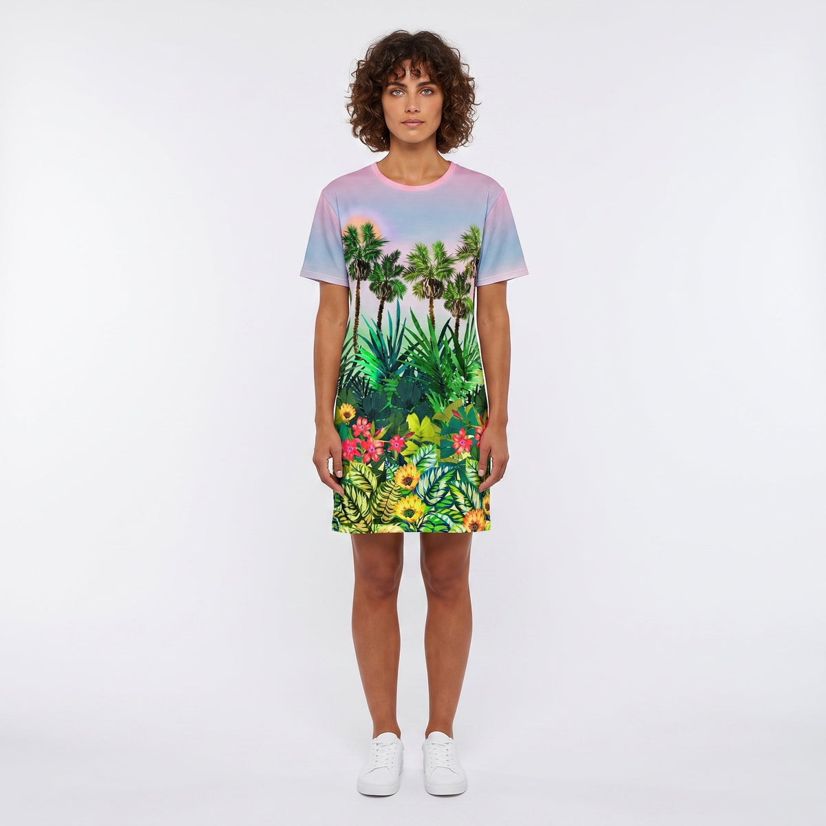 Tropical Scene T-shirt Dress