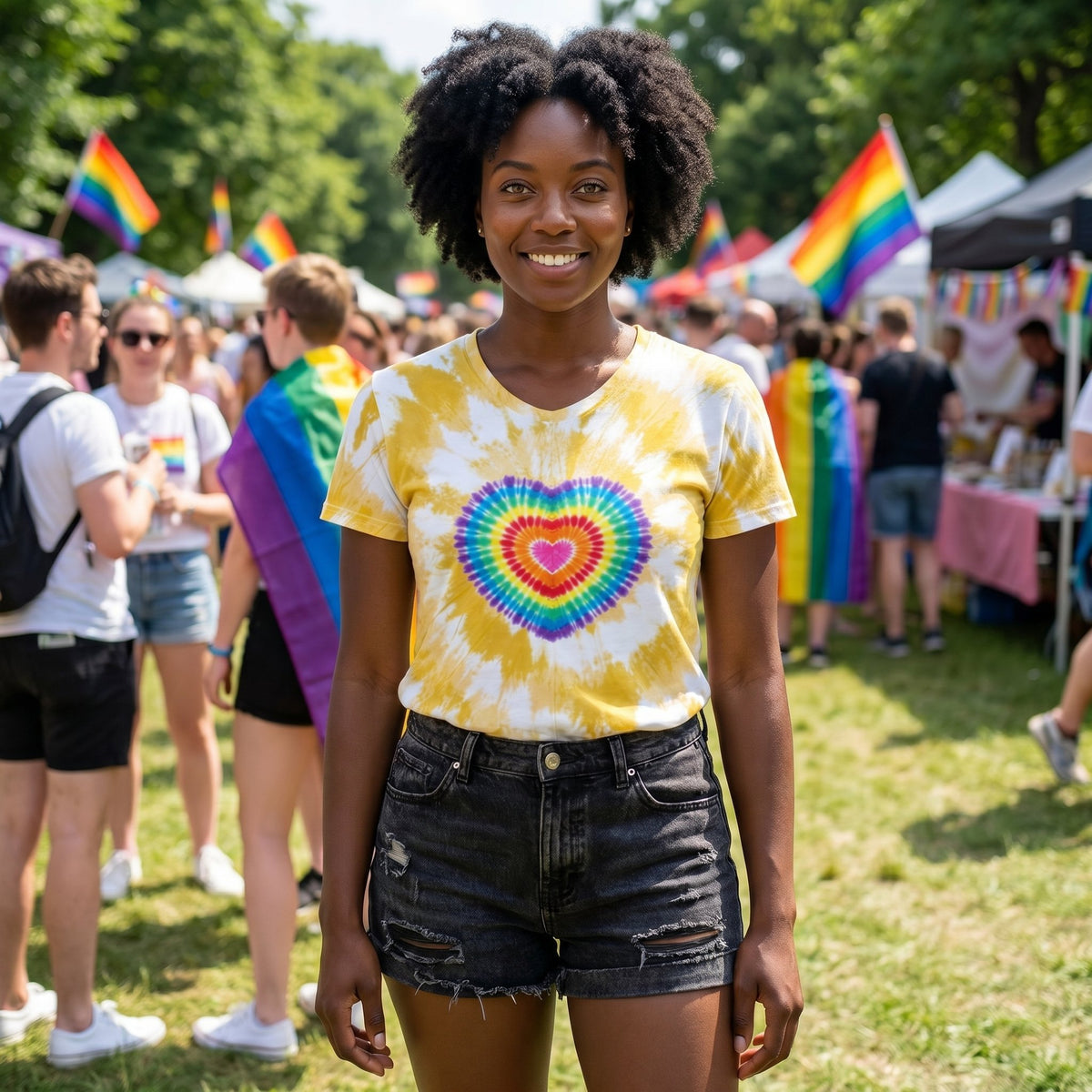 Women’s Tie Dye Heart Tee
